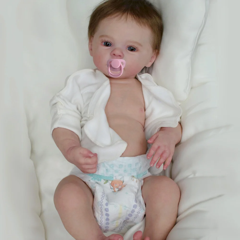 17 Inch Reborn Dolls Meadow Premature Baby Full Silicone Vinyl Boy Washable Newborn 3D Skin Visible - Reborn Doll World