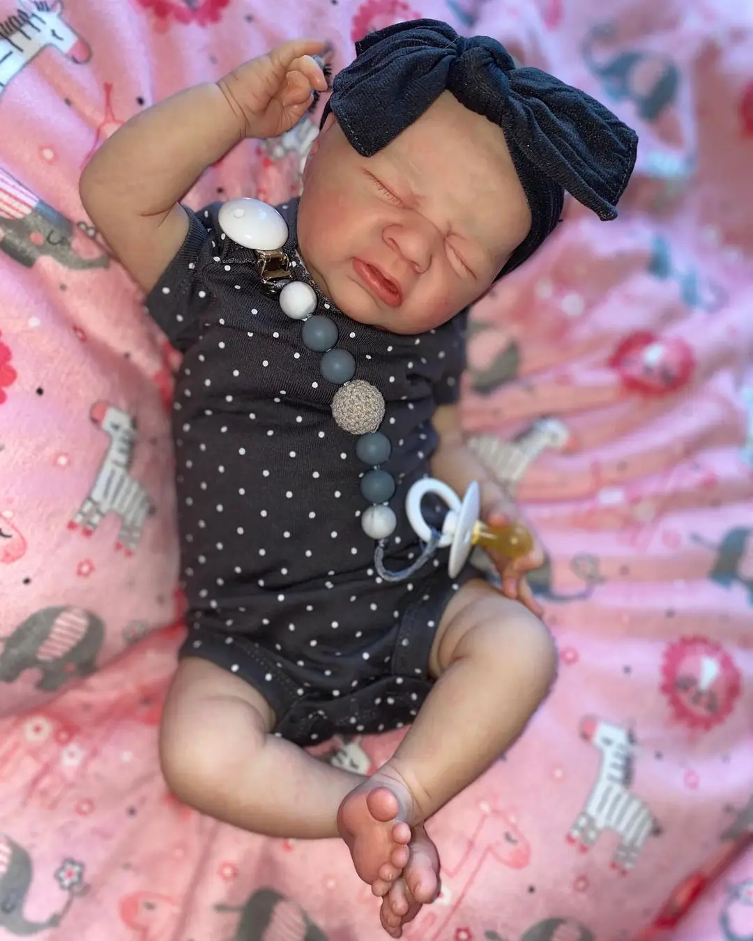 17Inch Finished Reborn Baby Doll Odessa Lifelike 3D Painted Skin with Veins Multiple Layers Collectible Art - Reborn Doll World