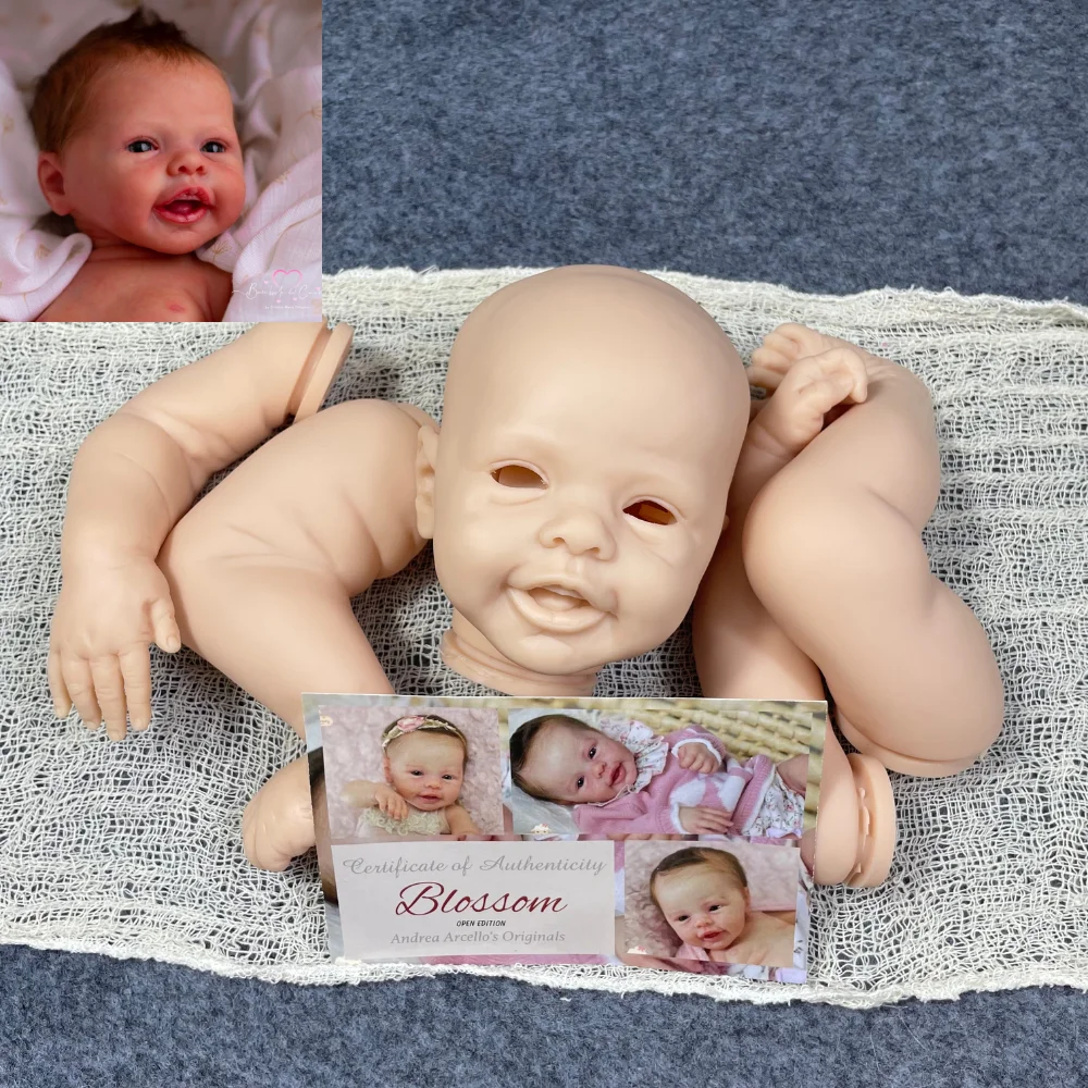 17Inch Unpainted Reborn Doll Kit Blossom With Name engraved on the neck Unfinished Doll Parts With - Reborn Doll World