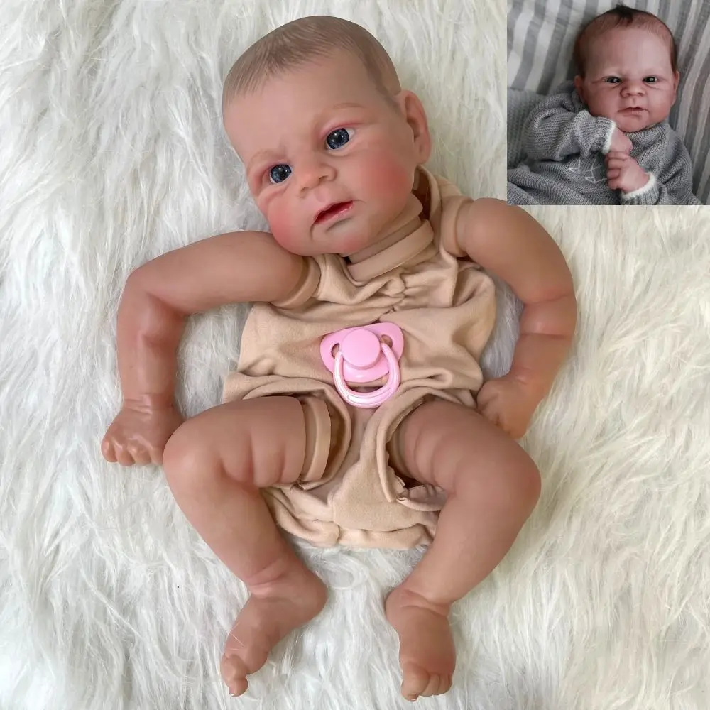 18inch Already Painted Reborn Doll Parts Elijah Lifelike Baby 3D Painted Skin with Visible Veins Cloth - Reborn Doll World