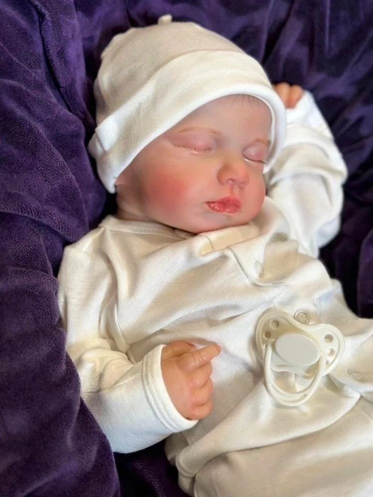 19 Inch Finished Reborn Baby Dolls LouLou 3D Skin Visible Veins Silicone Vinyl DIY Toys Figure - Reborn Doll World