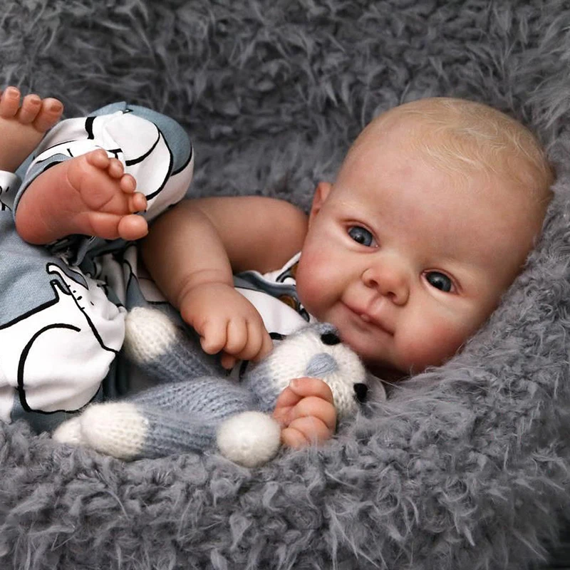 19inch Already Finished Painted Reborn Doll Parts Cute Baby 3D Painting with Visible Veins Cloth Body - Reborn Doll World