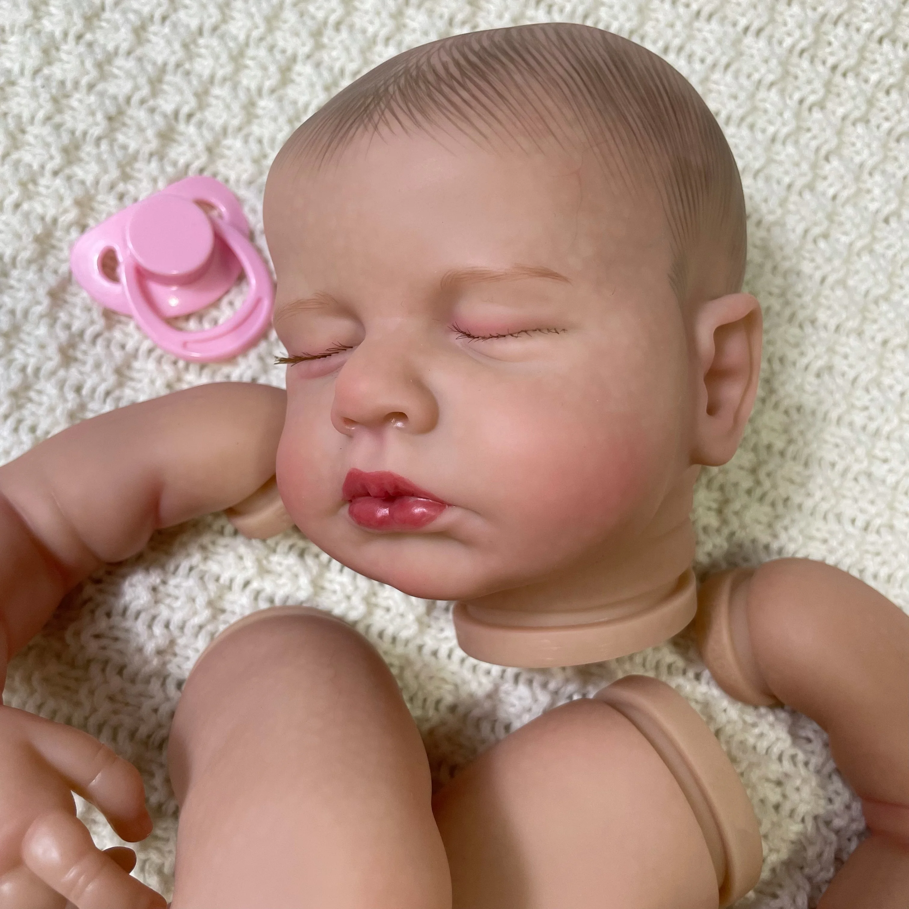 20 Inch Reborn LouLou 3D Skin Painted Kit With Rooted Eyelashes and Cloth Body Unassembled Reborn 1 - Reborn Doll World