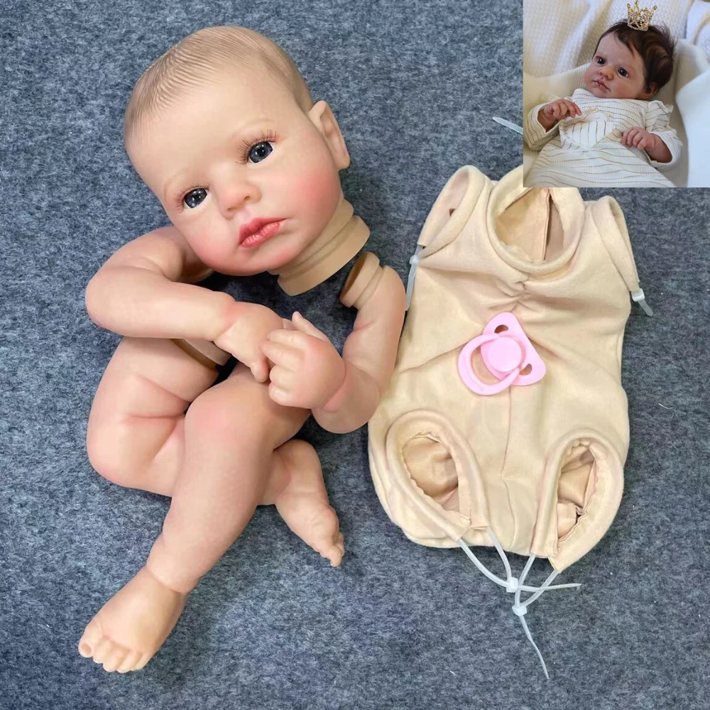 20Inch Already Painted Reborn Baby Kit LouLou Awake With Hair and Eyelashes 3D Painted Skin Unassembled - Reborn Doll World