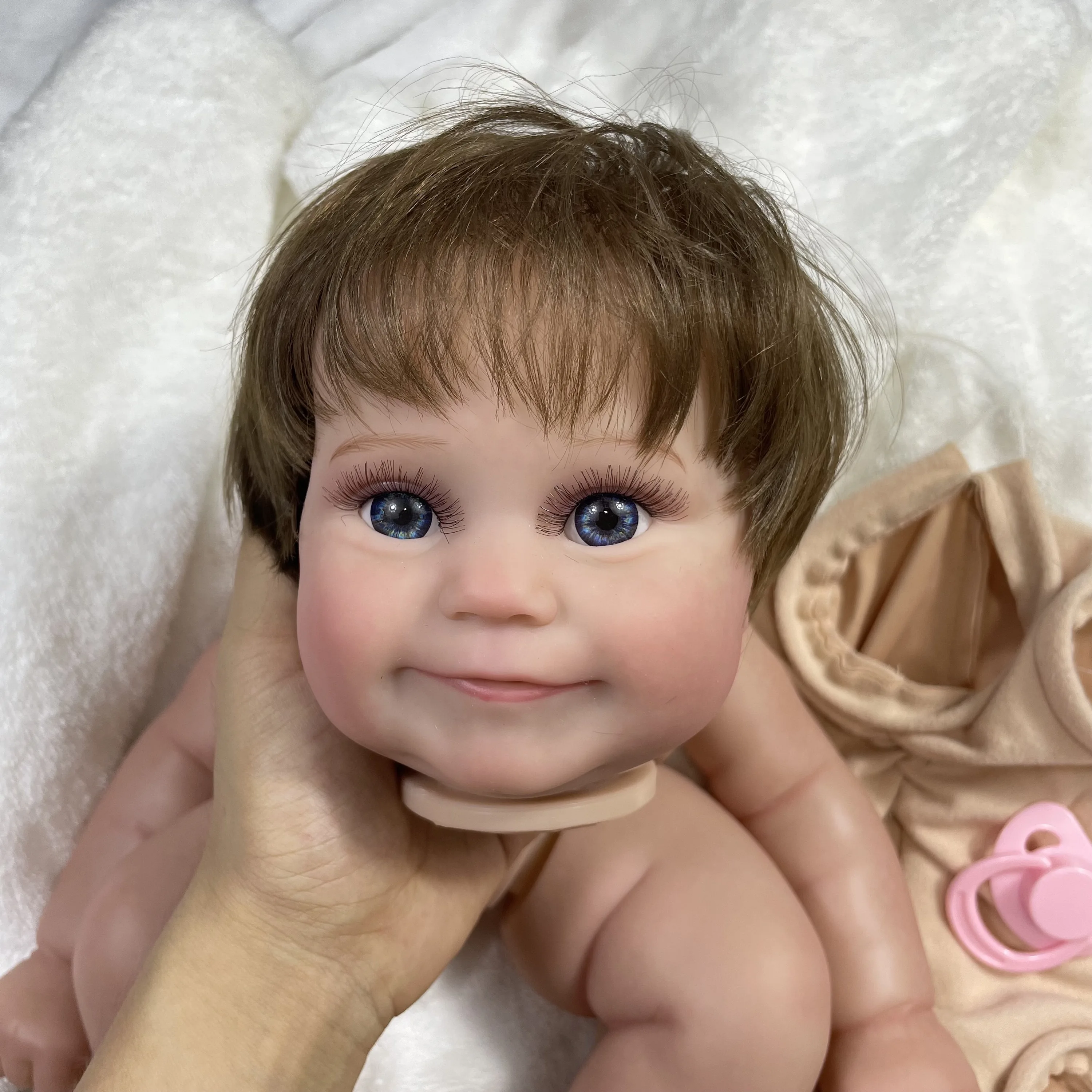 20Inch Already Painted Reborn Doll Kit Maddie 3D Skin Visible Veins Doll Parts Rooted Soft Hair - Reborn Doll World