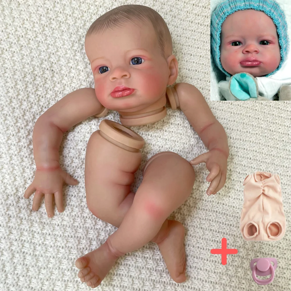 20inch Already Painted Reborn Doll Parts Lanny Unassembled Lifelike Baby 3D Painted Skin with Visible Veins - Reborn Doll World