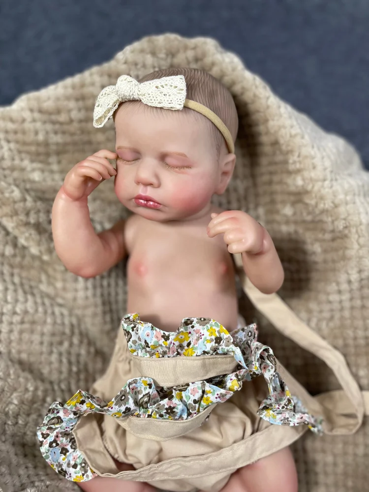 20inch LouLou Full Body Silicone Vinyl Washable Newborn Baby Doll Reborn Sleeping Flexible 3D Skin Tone - Reborn Doll World