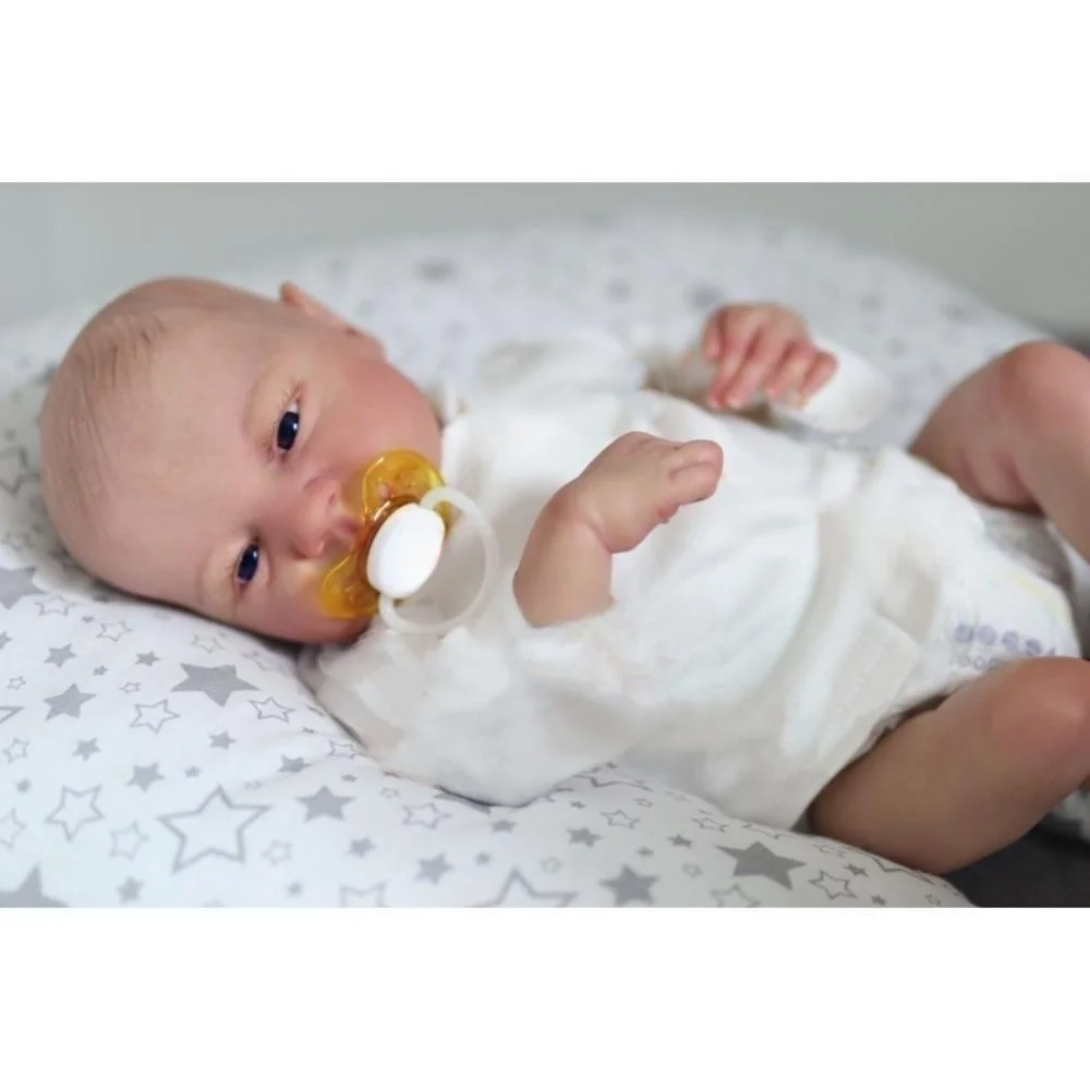 43CM Lifelike Finished Reborn Baby Dolls Levi Awake 3D Painted Skin Realistic Newborn Size Doll Toy - Reborn Doll World