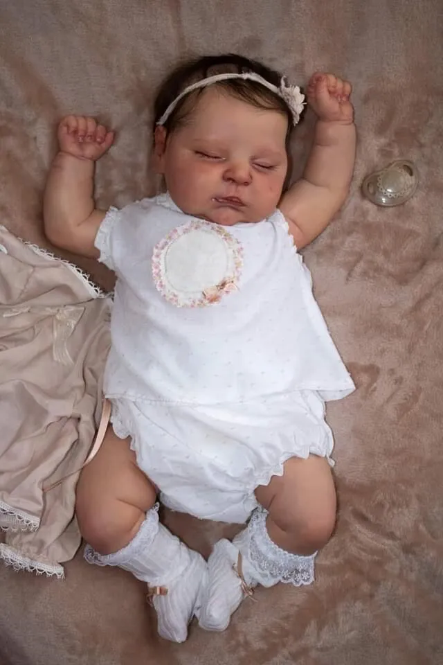 50CM Already Painted Finished Bebe Reborn Dolls Soft Body Reborn Doll Peaches 3D Skin Multiple Layers - Reborn Doll World