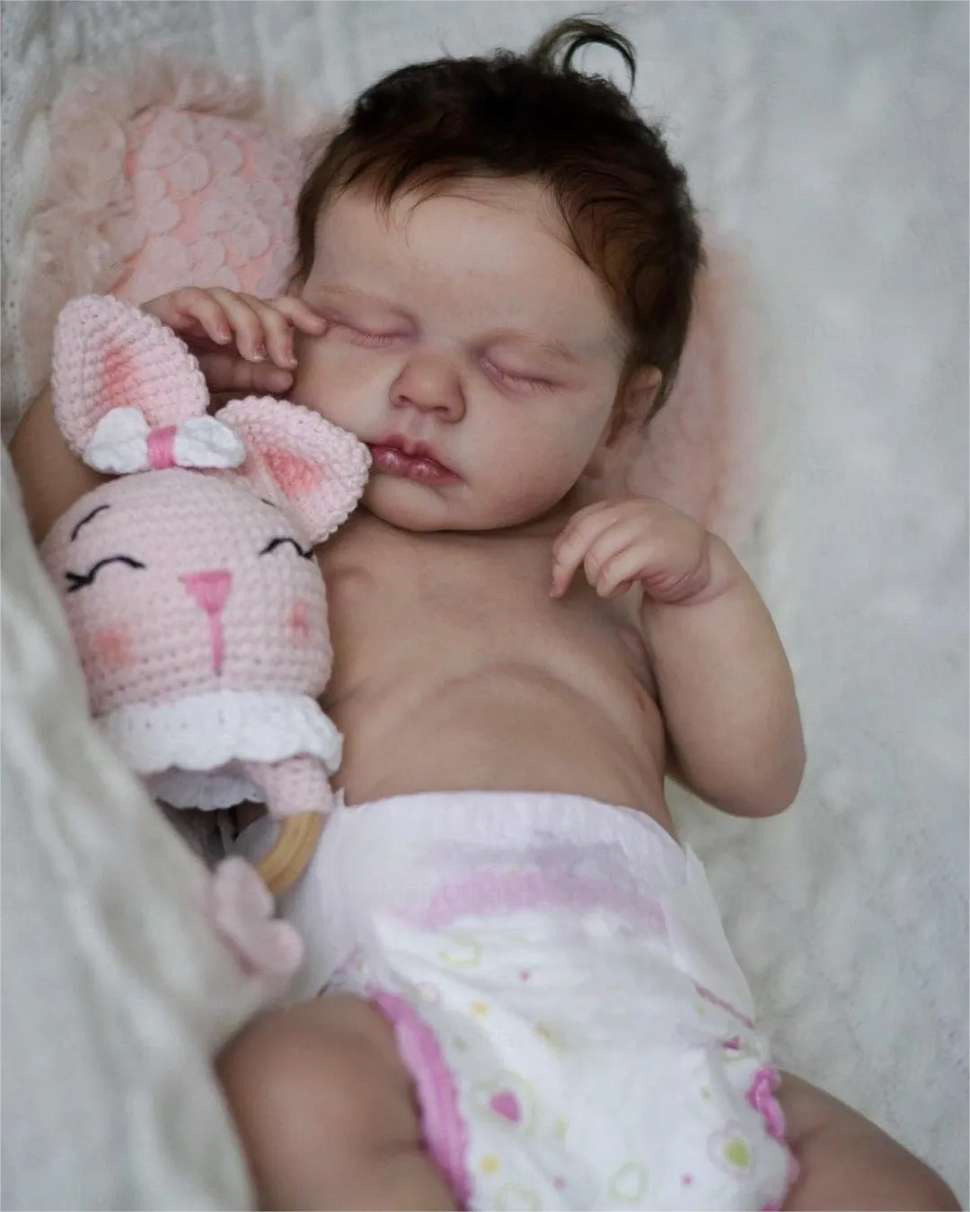 50CM Finished Reborn Baby Dolls LouLou Girl Full Silicone Vinyl Body Washable Newborn 3D Skin Visible - Reborn Doll World