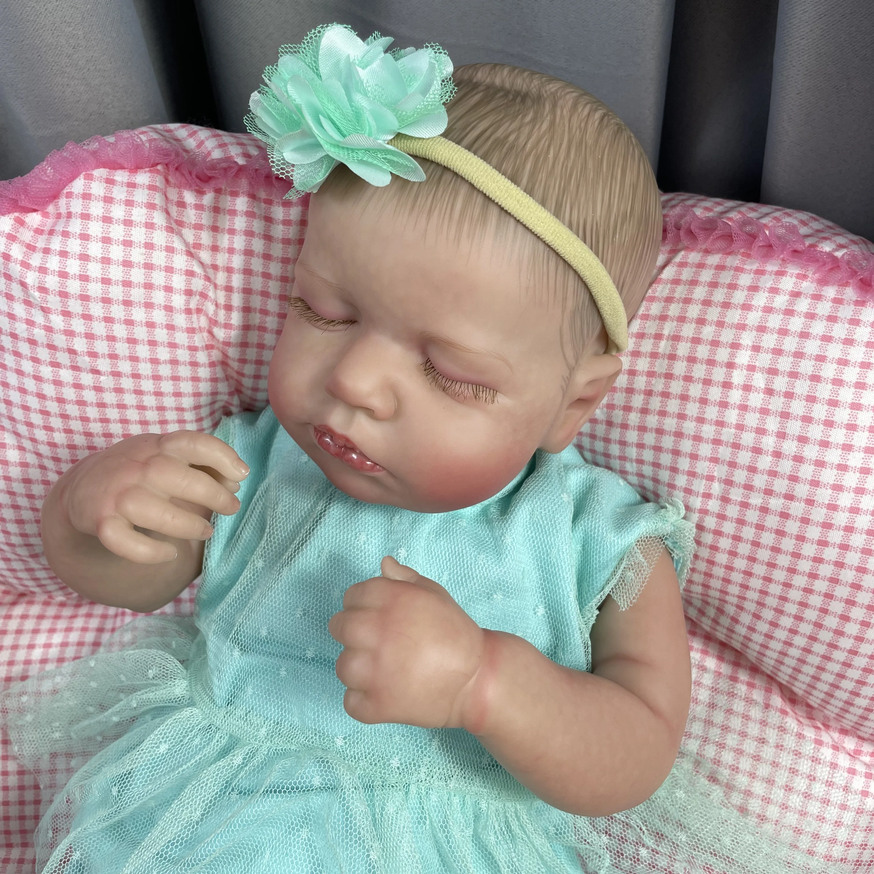 50CM LouLou Reborn Baby Dolls Sleeping Girl Lifelike Silicone Vinyl Newborn 3D Skin Visible Veins DIY - Reborn Doll World