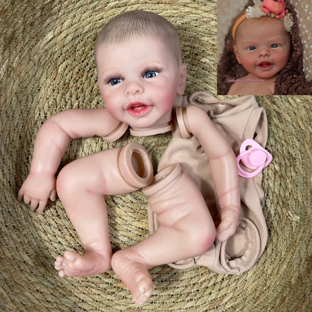 New 17 Inch Unassembled Painted Reborn Doll Kit Blossom 3D Skin Visible Veins Doll Parts With - Reborn Doll World